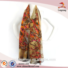new fashion custom design digital print Indian silk scarf